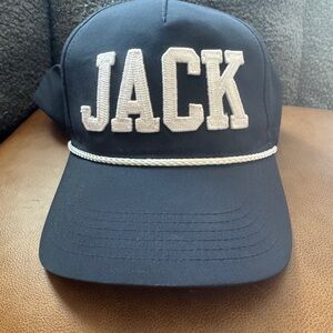 NAVY 'JACK' Embroidered Rope-Trim Golf Cap